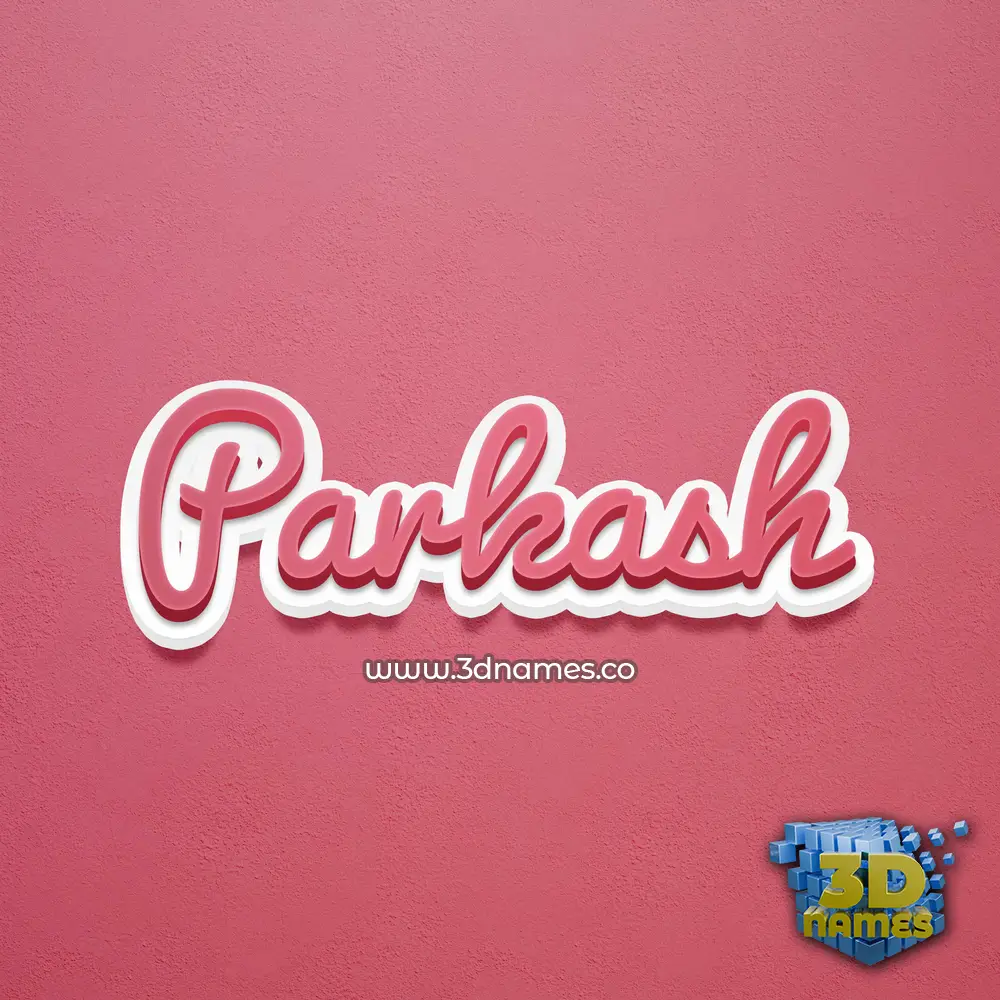parkash in Red Scribble style - 3D name wallpaper