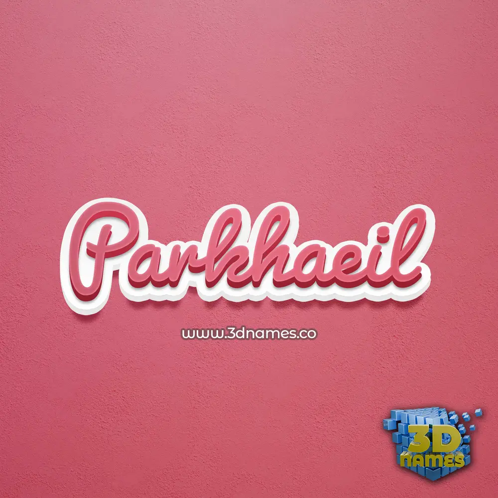 parkhaeil in Red Scribble style - 3D name wallpaper
