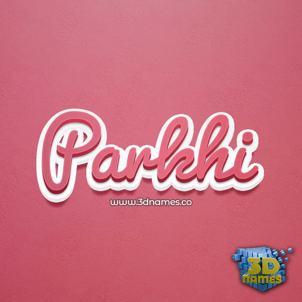 parkhi in Red Scribble style - 3D name wallpaper