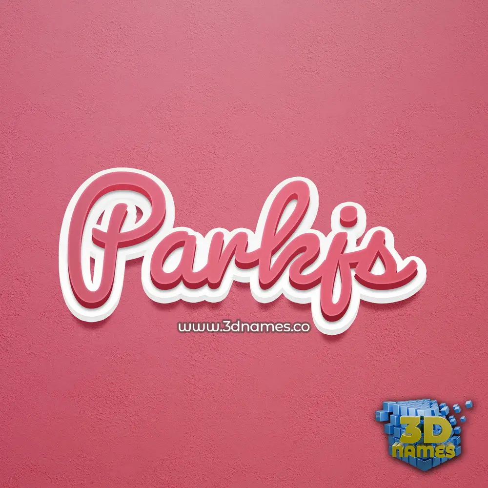 parkjs in Red Scribble style - 3D name wallpaper