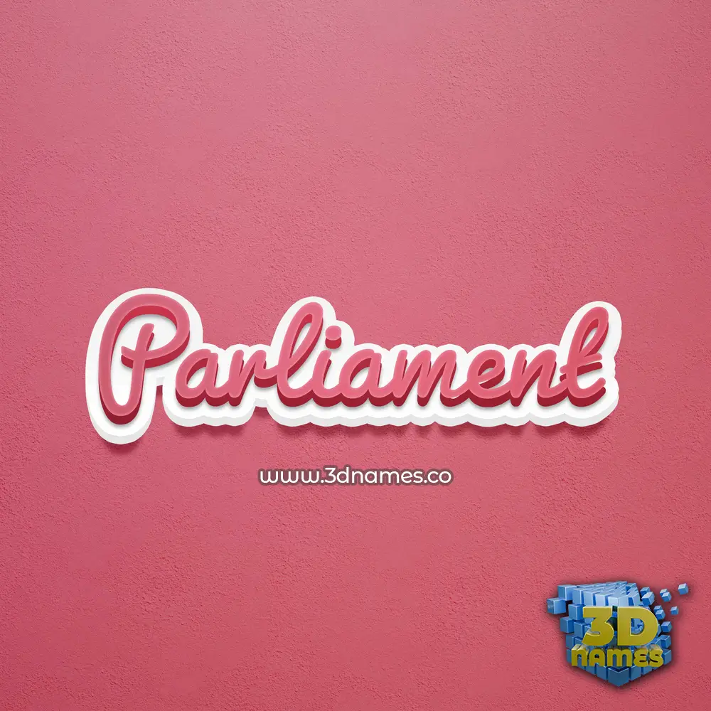 parliament in Red Scribble style - 3D name wallpaper