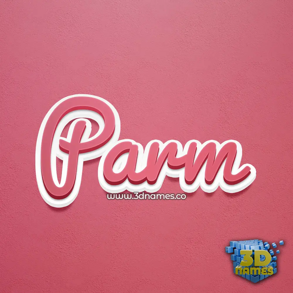 parm in Red Scribble style - 3D name wallpaper