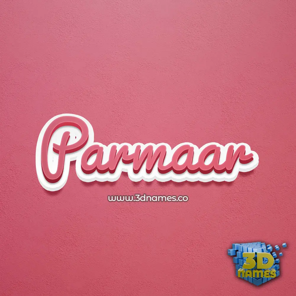 parmaar in Red Scribble style - 3D name wallpaper