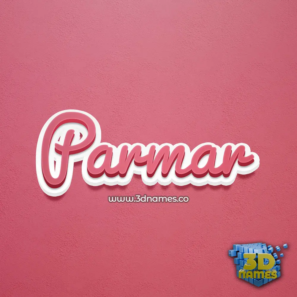 parmar in Red Scribble style - 3D name wallpaper