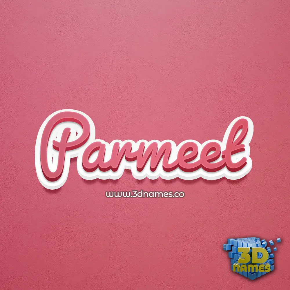 parmeet in Red Scribble style - 3D name wallpaper