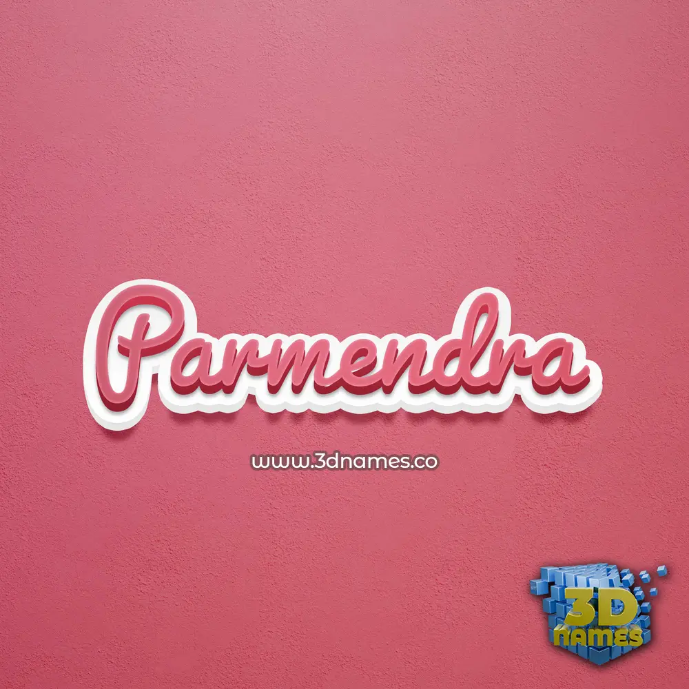 parmendra in Red Scribble style - 3D name wallpaper