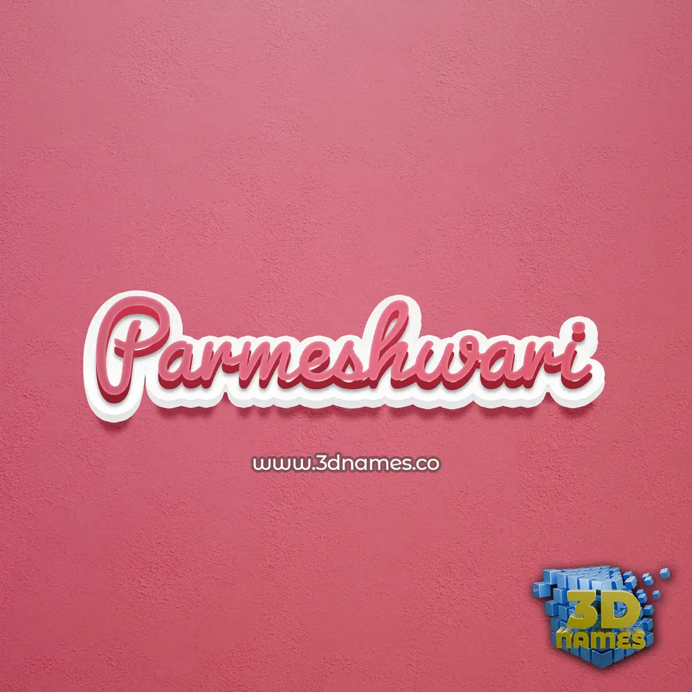 parmeshwari in Red Scribble style - 3D name wallpaper