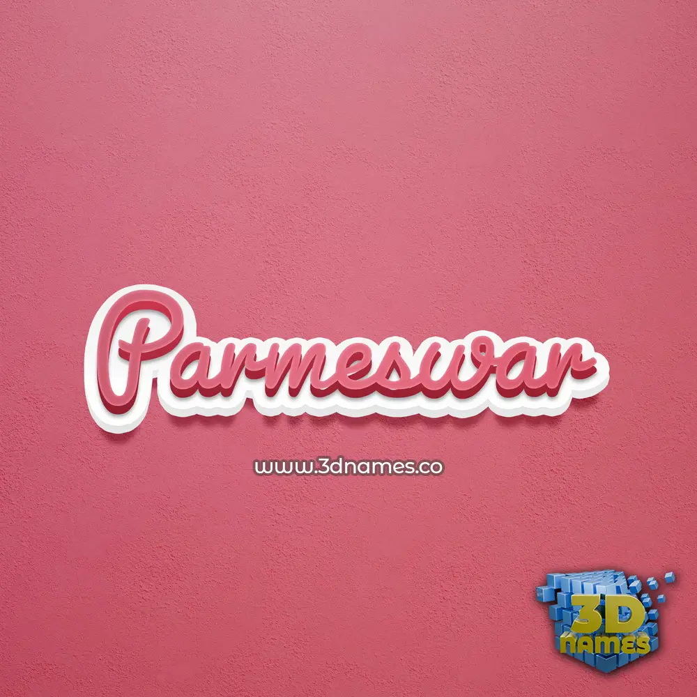 parmeswar in Red Scribble style - 3D name wallpaper