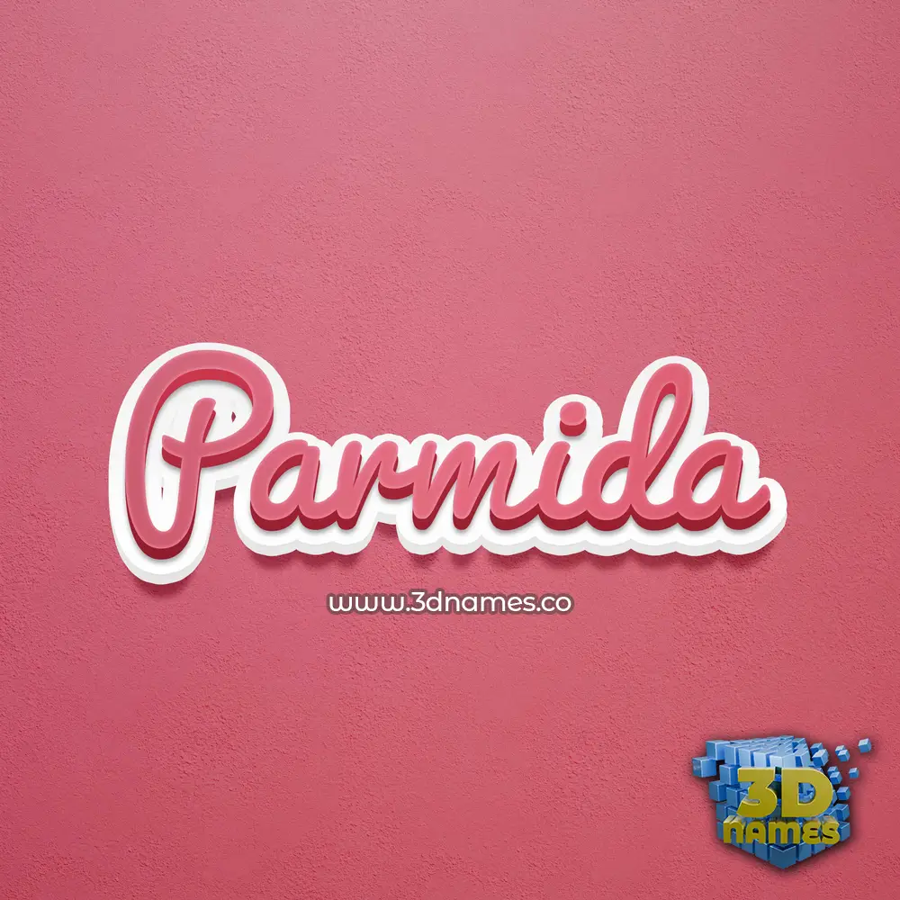 parmida in Red Scribble style - 3D name wallpaper