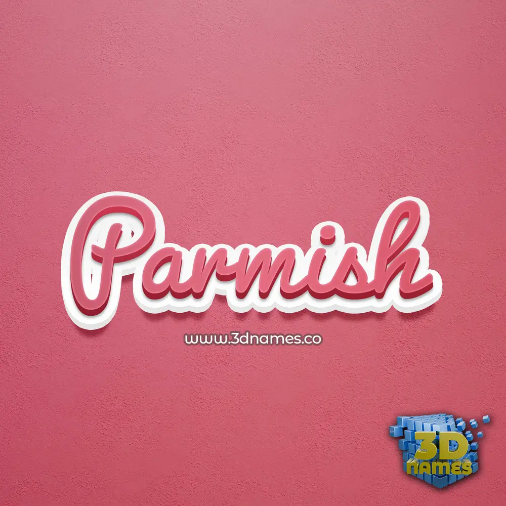 parmish in Red Scribble style - 3D name wallpaper