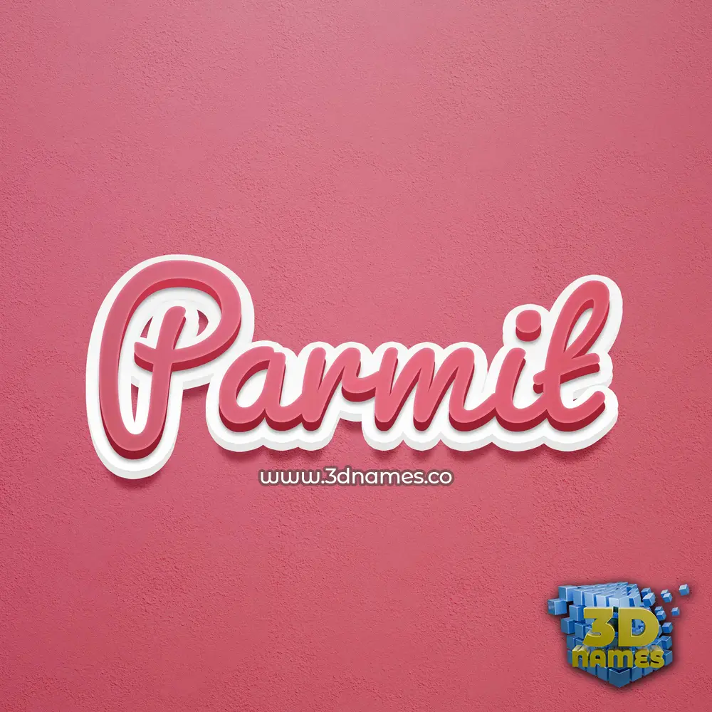 parmit in Red Scribble style - 3D name wallpaper