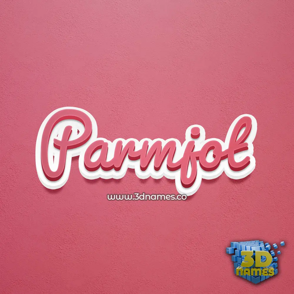 parmjot in Red Scribble style - 3D name wallpaper
