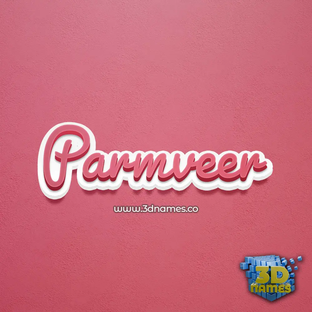 parmveer in Red Scribble style - 3D name wallpaper