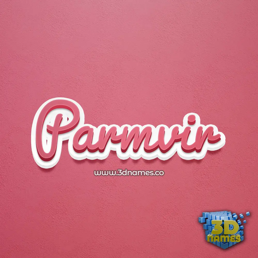 parmvir in Red Scribble style - 3D name wallpaper