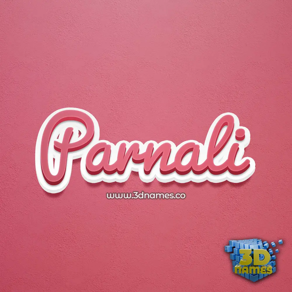 parnali in Red Scribble style - 3D name wallpaper