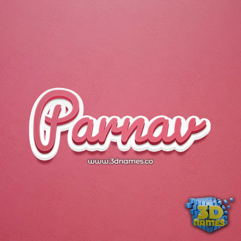 parnav in Red Scribble style - 3D name wallpaper