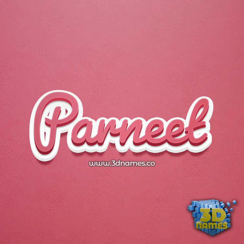parneet in Red Scribble style - 3D name wallpaper