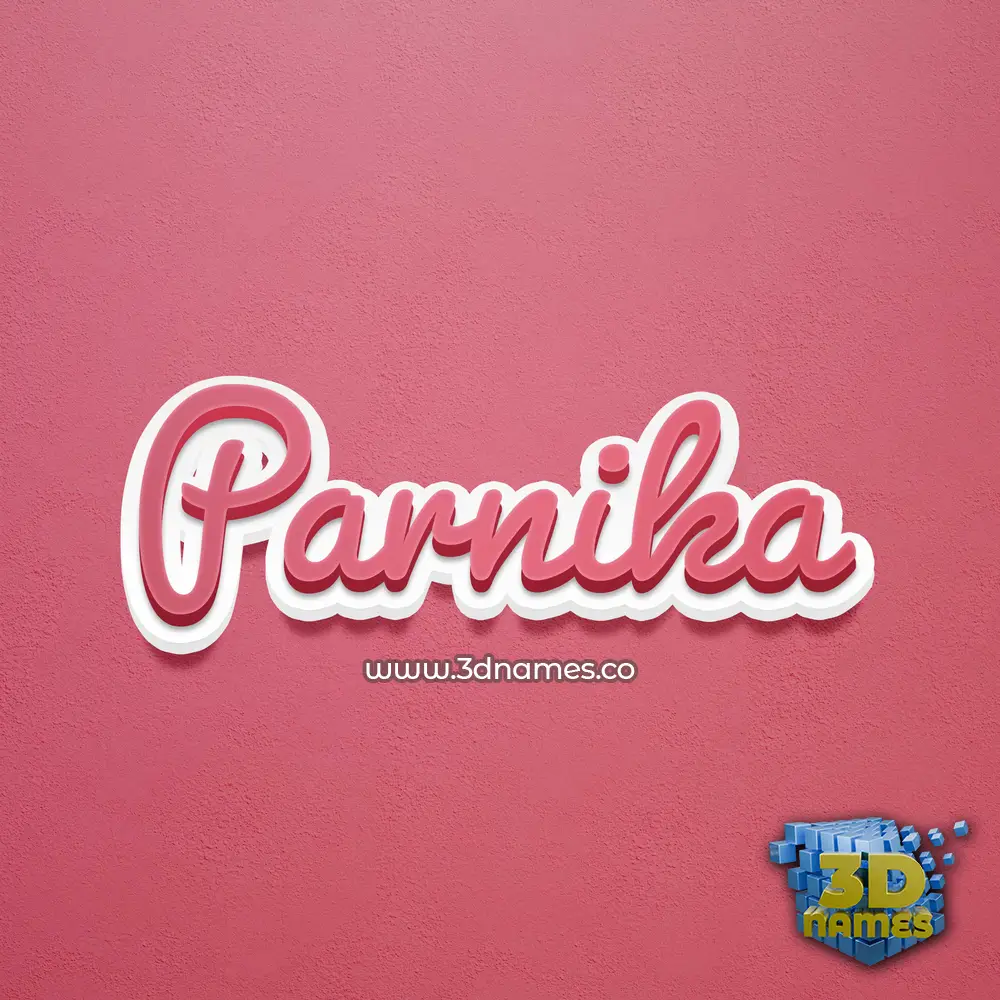 parnika in Red Scribble style - 3D name wallpaper