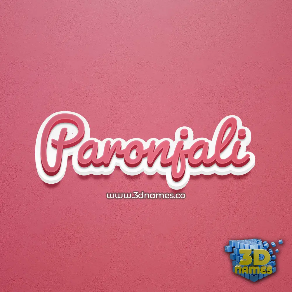 paronjali in Red Scribble style - 3D name wallpaper