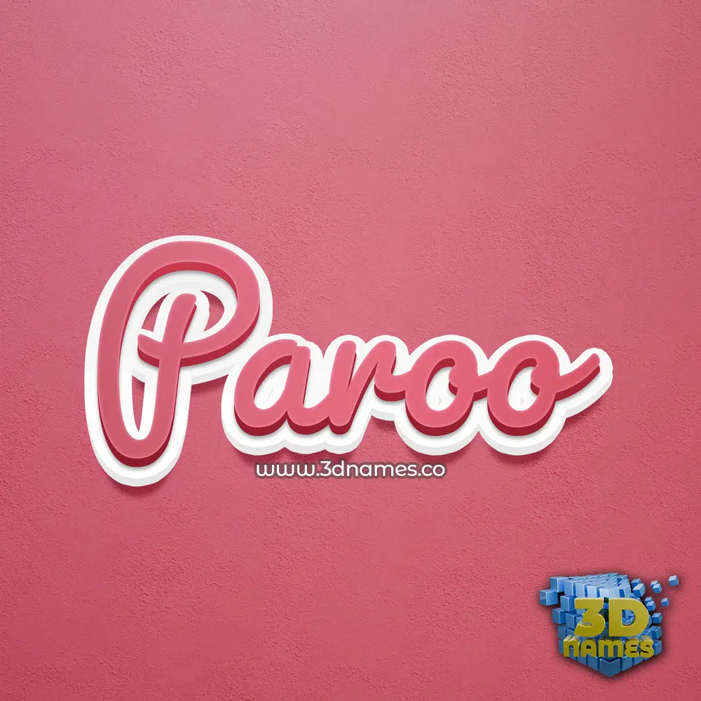 paroo in Red Scribble style - 3D name wallpaper