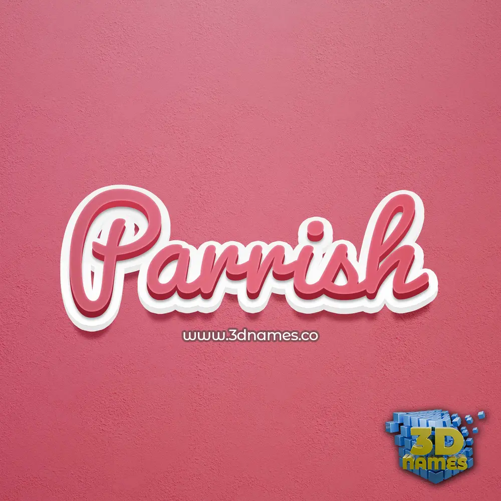parrish in Red Scribble style - 3D name wallpaper