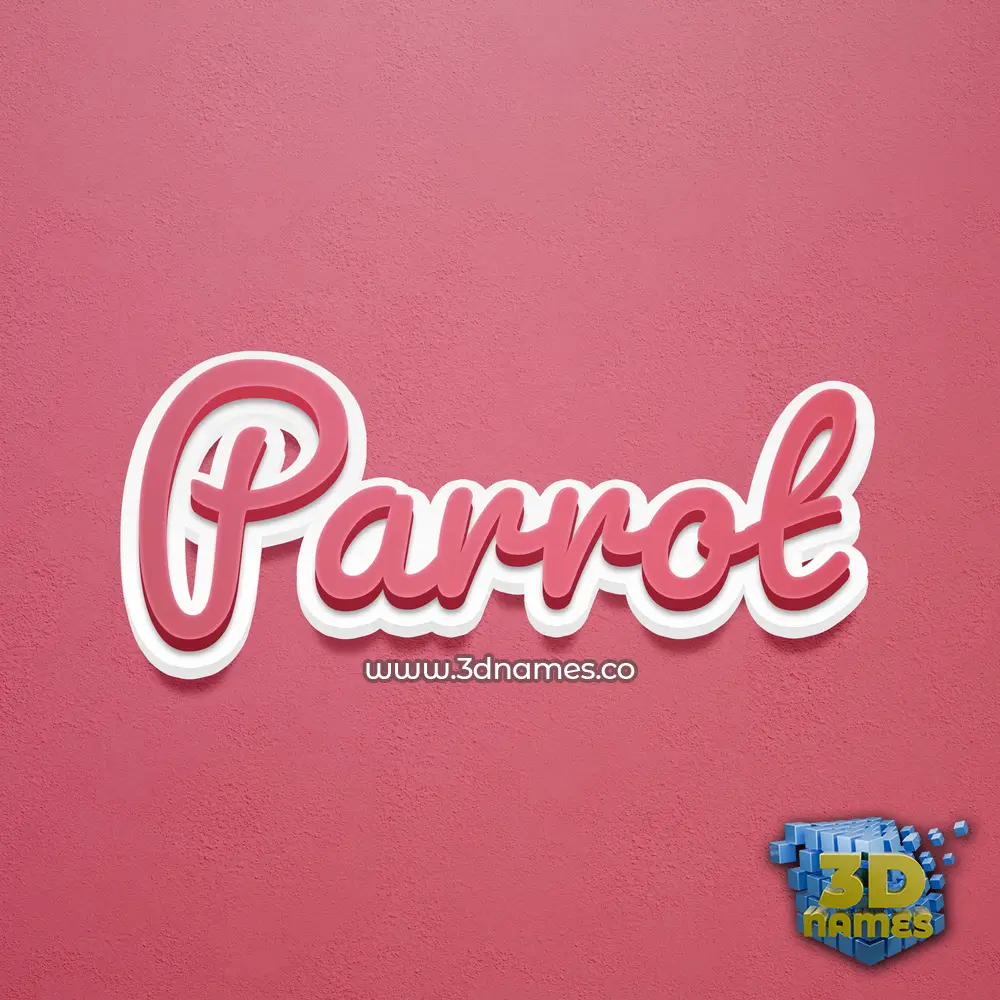 parrot in Red Scribble style - 3D name wallpaper
