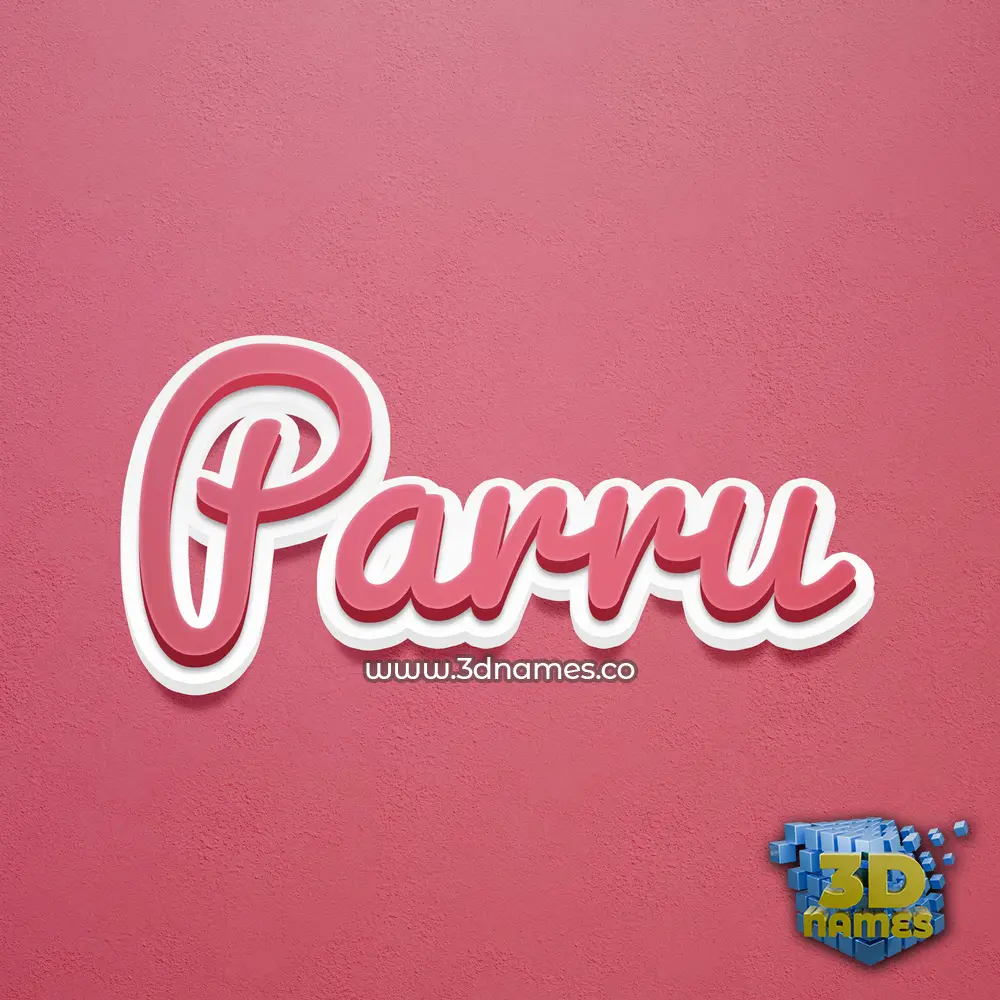 parru in Red Scribble style - 3D name wallpaper