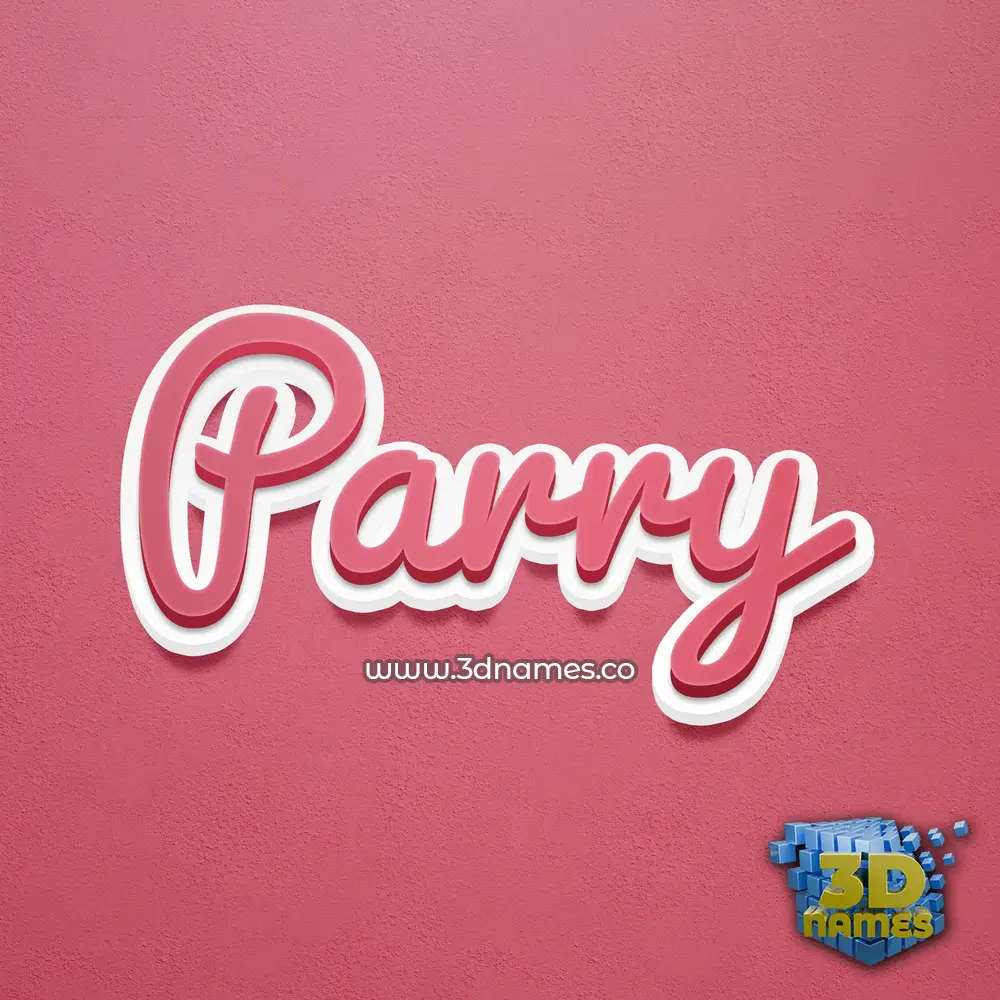 parry in Red Scribble style - 3D name wallpaper