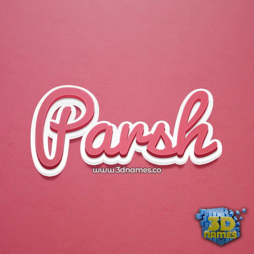parsh in Red Scribble style - 3D name wallpaper