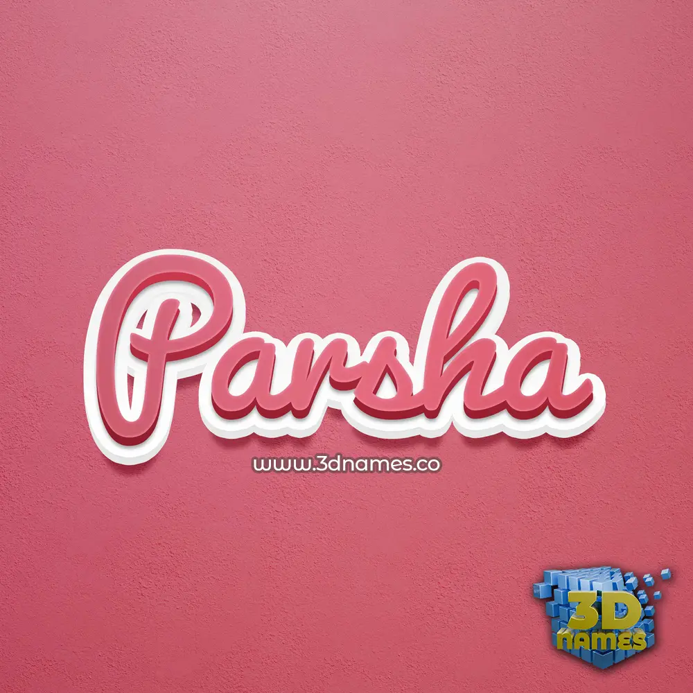 parsha in Red Scribble style - 3D name wallpaper