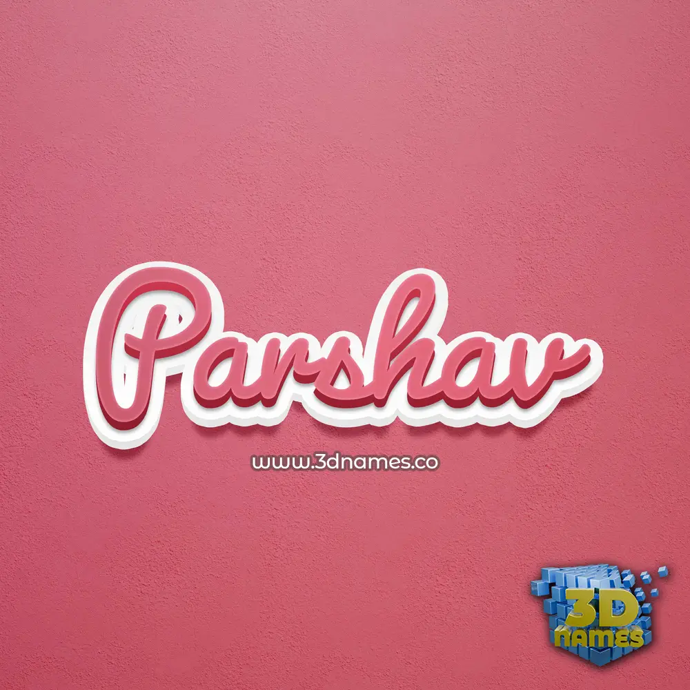 parshav in Red Scribble style - 3D name wallpaper