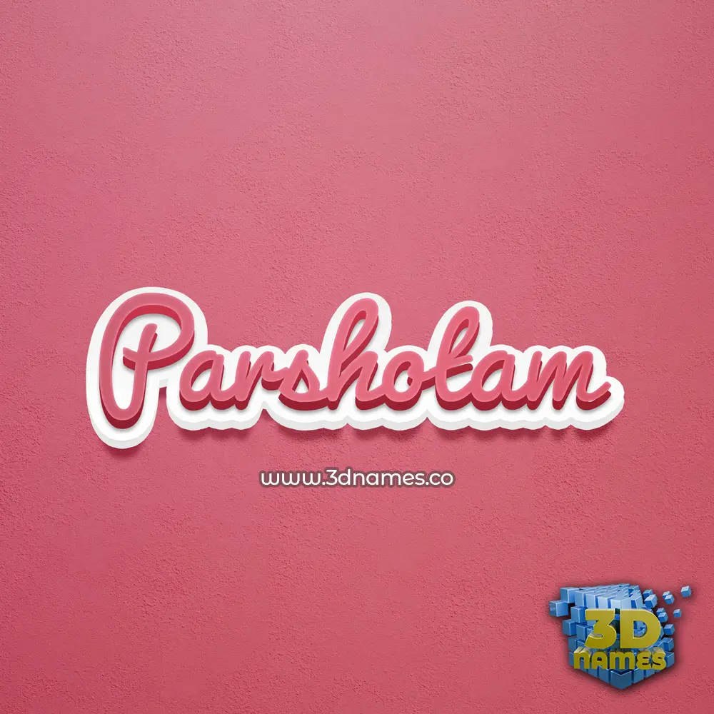 parshotam in Red Scribble style - 3D name wallpaper