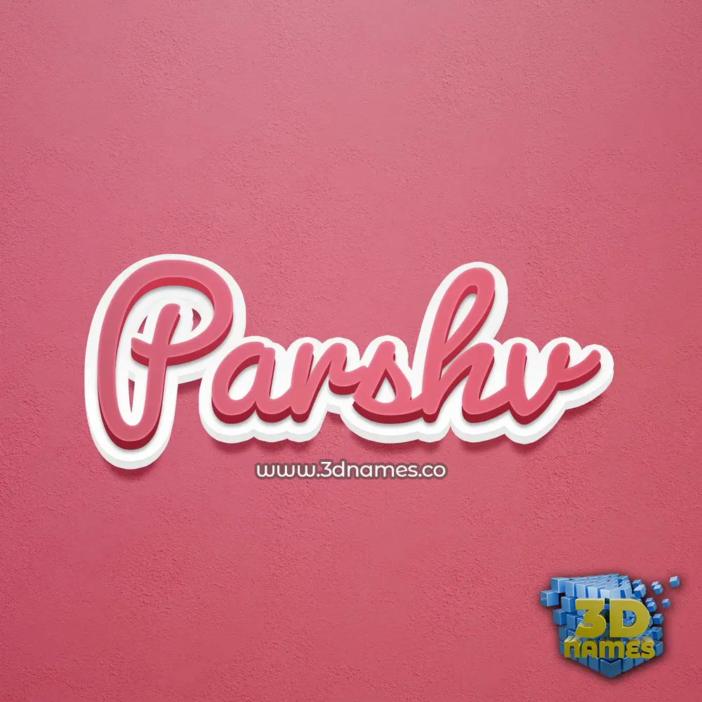 parshv in Red Scribble style - 3D name wallpaper