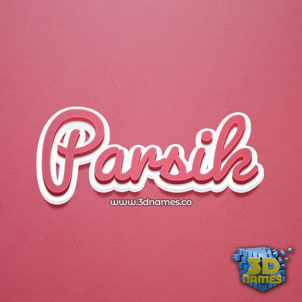 parsik in Red Scribble style - 3D name wallpaper