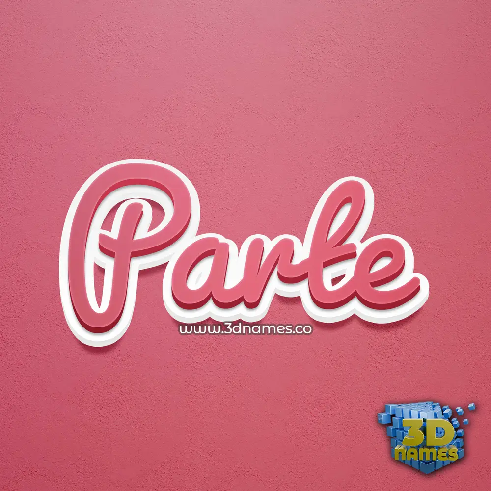 parte in Red Scribble style - 3D name wallpaper