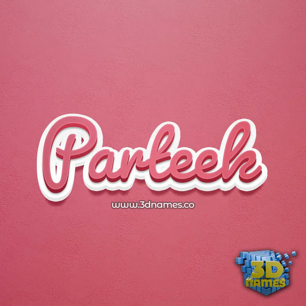 parteek in Red Scribble style - 3D name wallpaper