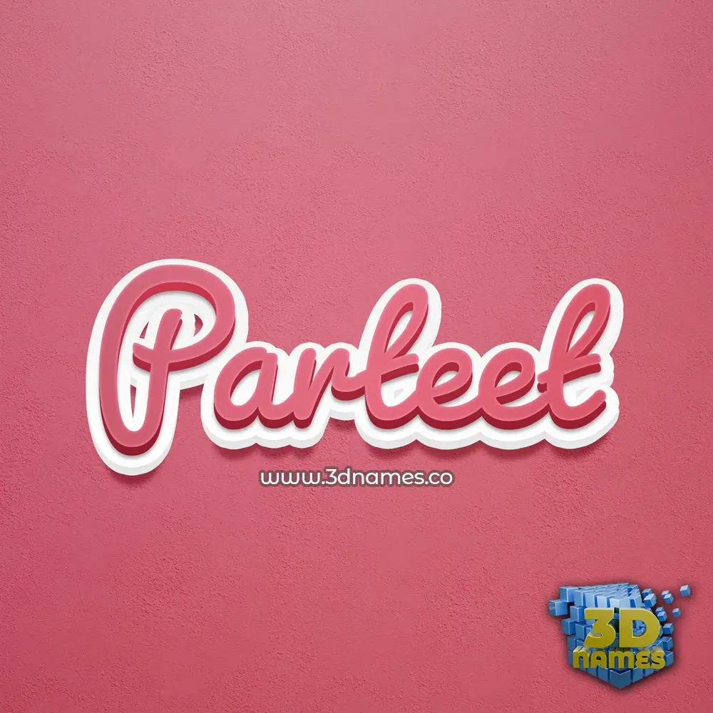 parteet in Red Scribble style - 3D name wallpaper
