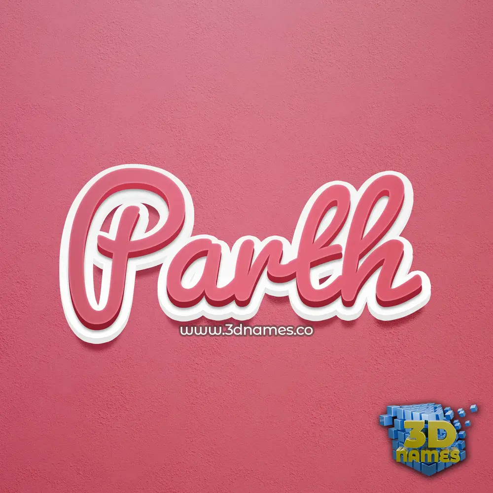parth in Red Scribble style - 3D name wallpaper
