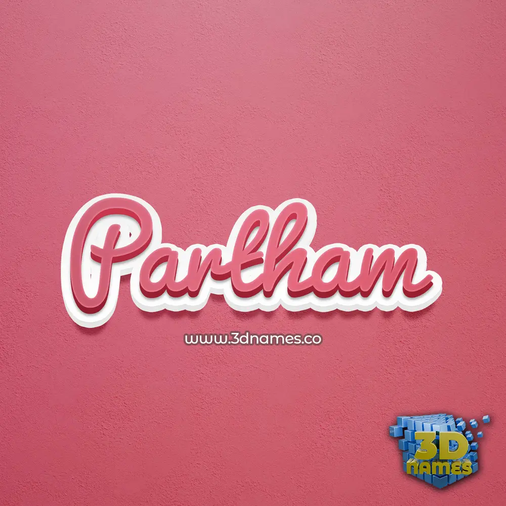 partham in Red Scribble style - 3D name wallpaper