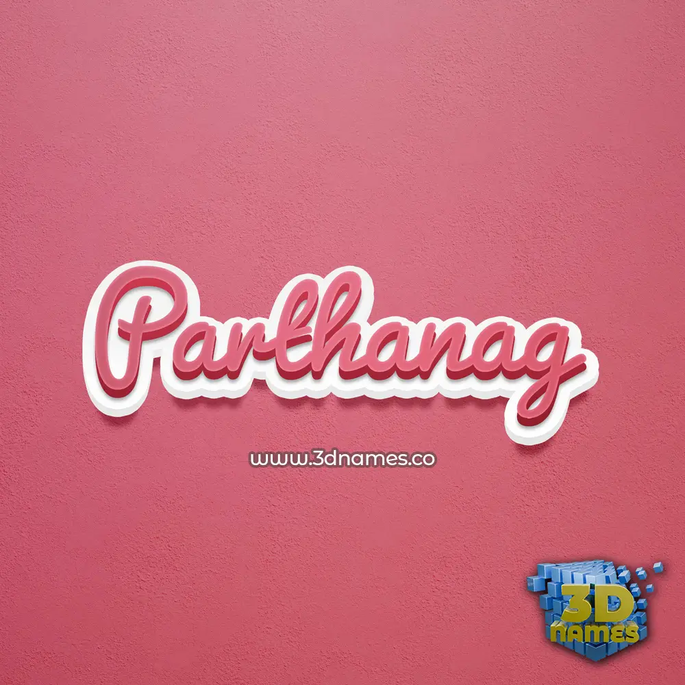 parthanag in Red Scribble style - 3D name wallpaper