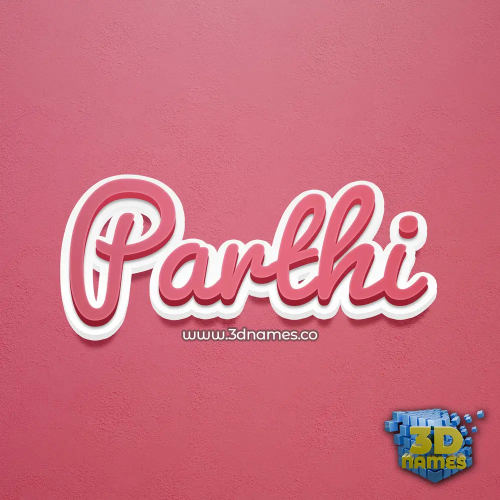 parthi in Red Scribble style - 3D name wallpaper