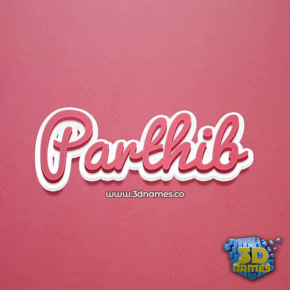 parthib in Red Scribble style - 3D name wallpaper