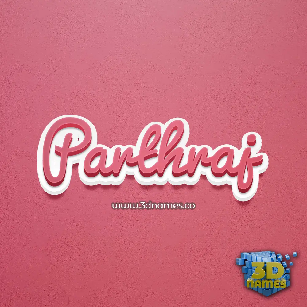 parthraj in Red Scribble style - 3D name wallpaper