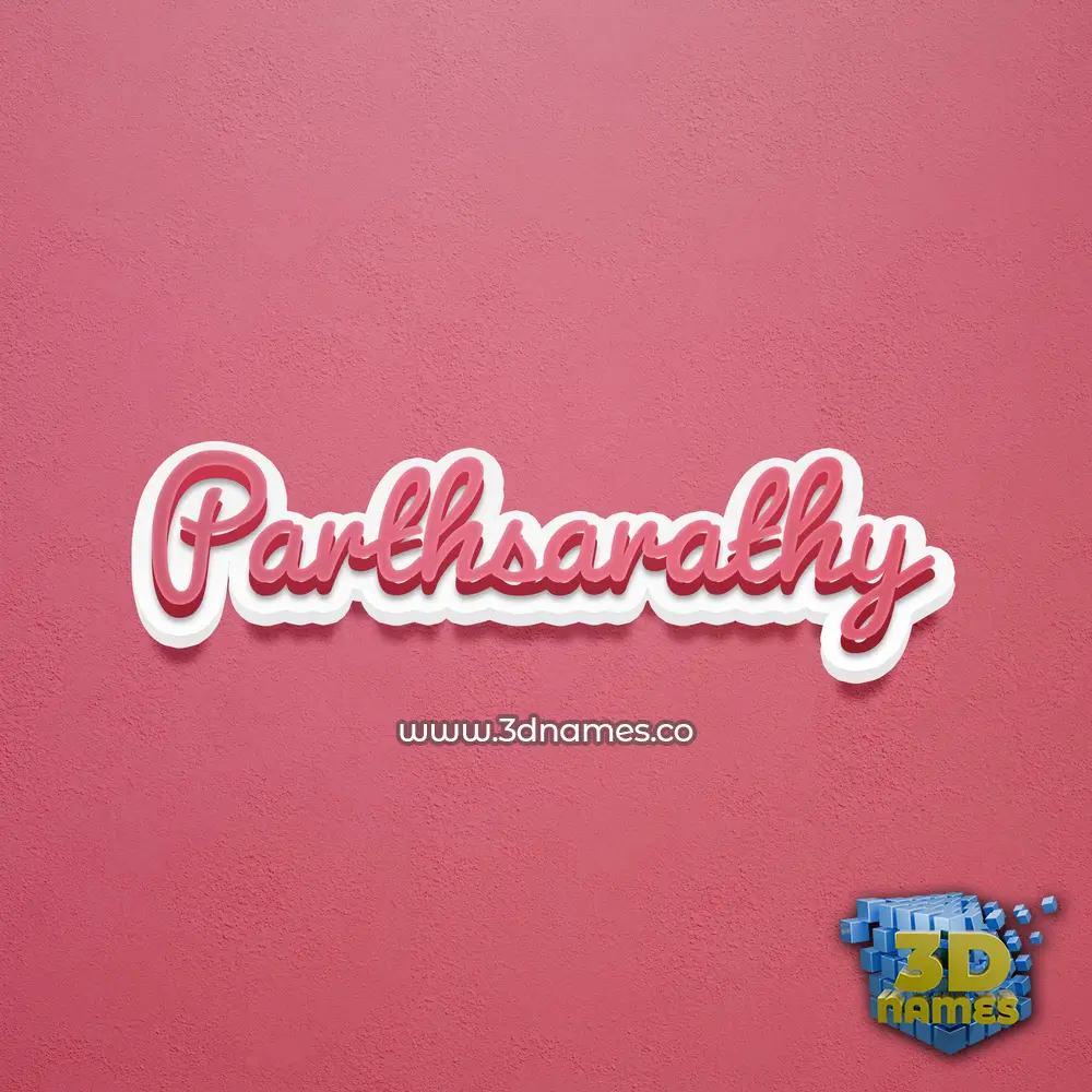 parthsarathy in Red Scribble style - 3D name wallpaper