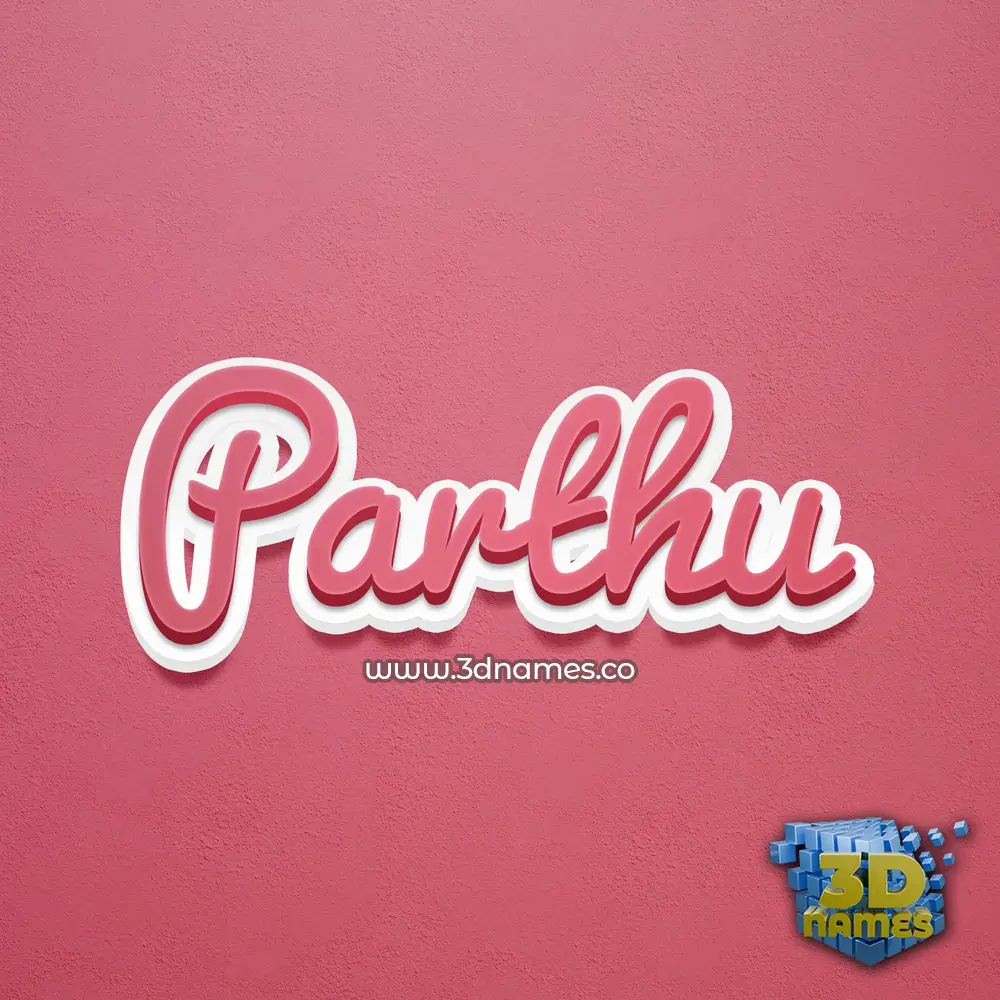 parthu in Red Scribble style - 3D name wallpaper