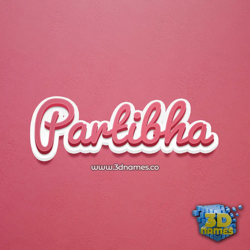 partibha in Red Scribble style - 3D name wallpaper