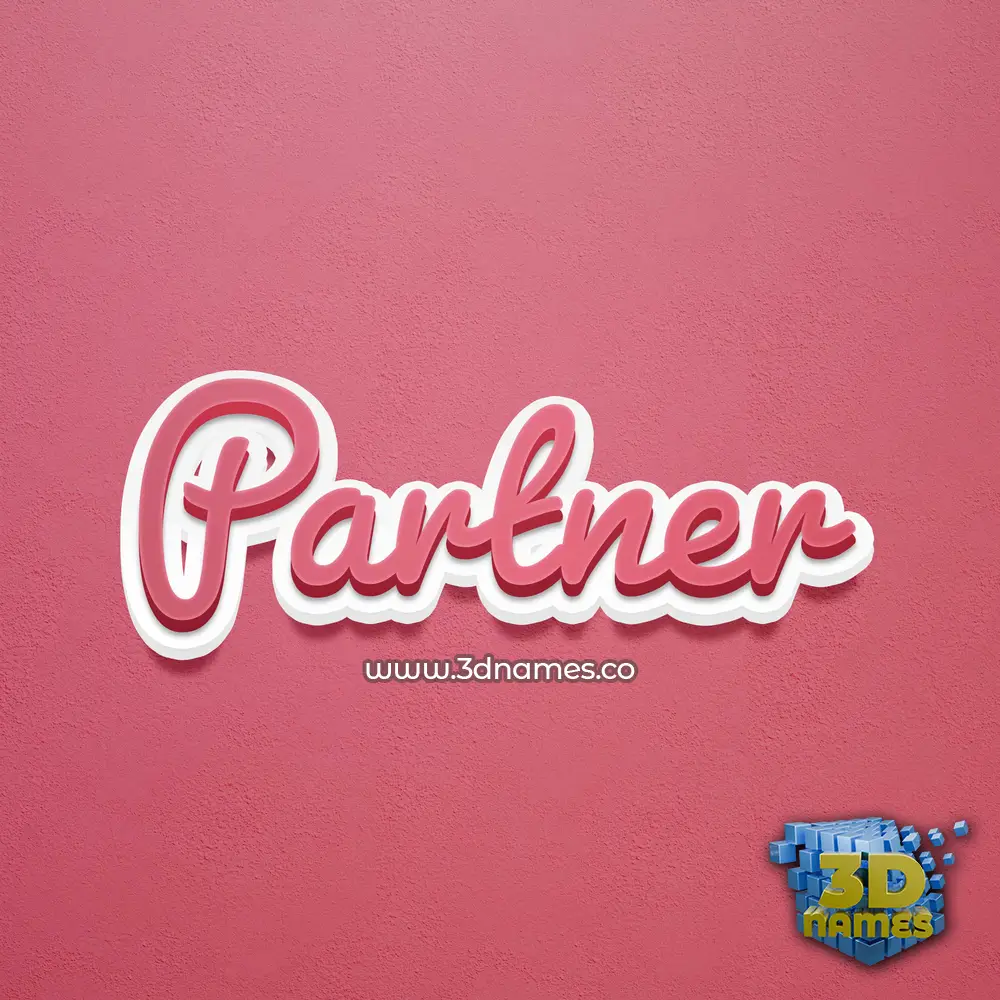 partner in Red Scribble style - 3D name wallpaper