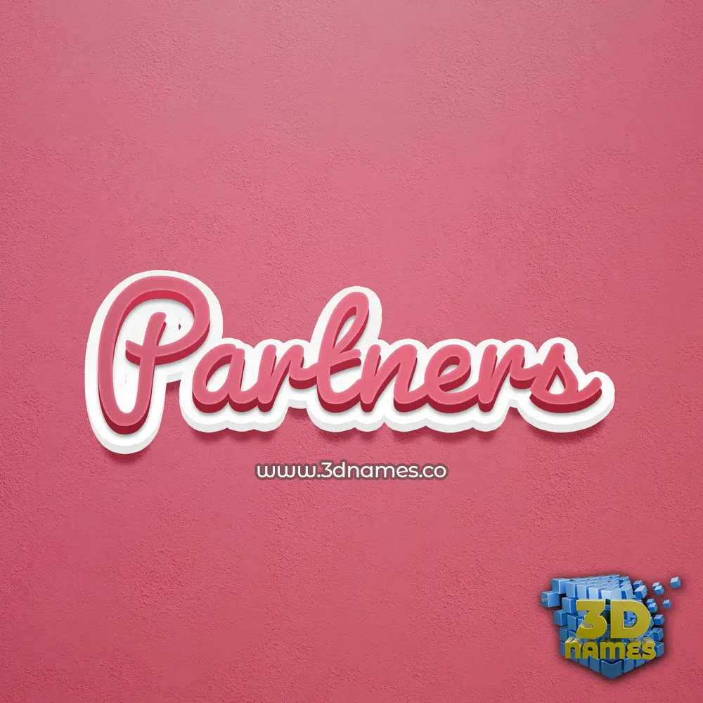 partners in Red Scribble style - 3D name wallpaper