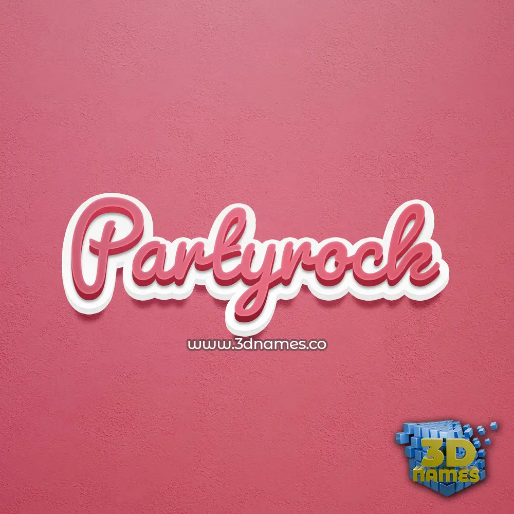 partyrock in Red Scribble style - 3D name wallpaper