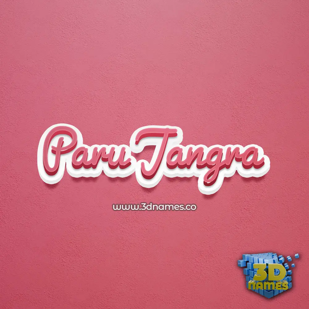 paru jangra in Red Scribble style - 3D name wallpaper